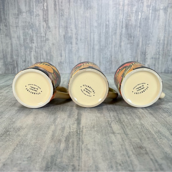 6 Starbucks Coffee Mug Cup Bellini Ciao Italya Hand Made In Italy Acorn Nuts - Picture 15 of 16